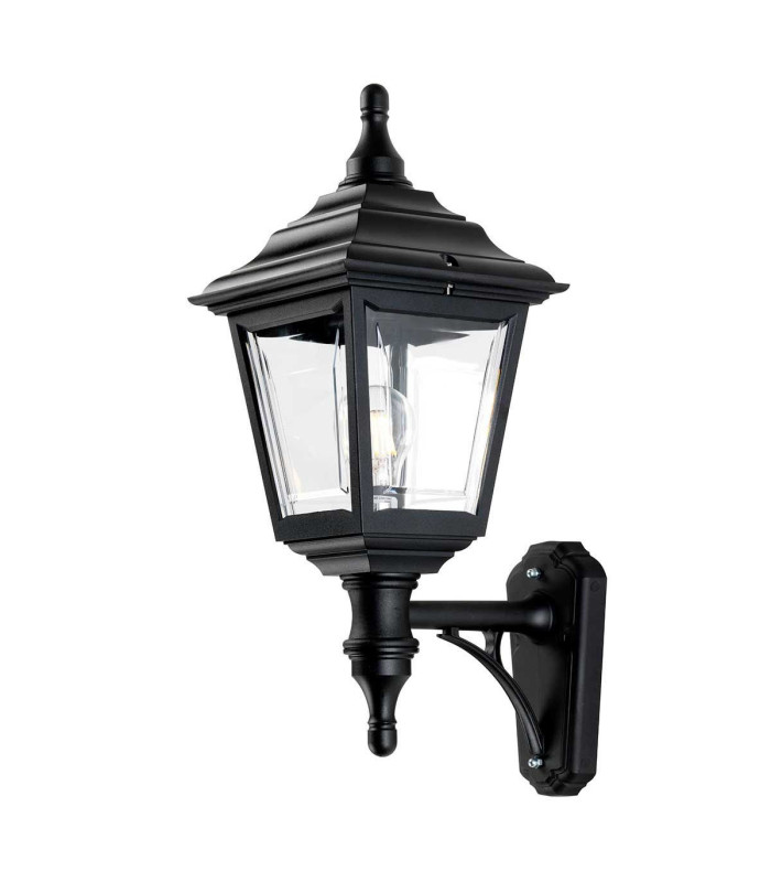 Kerry 1 Light Outdoor Coastal Wall Lantern Light Black IP44 E27-4