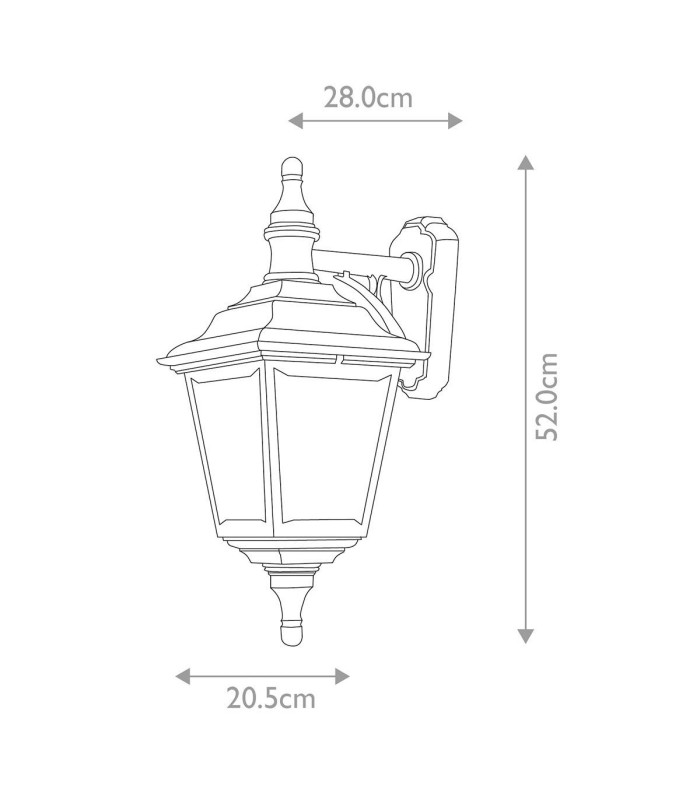 Kerry 1 Light Outdoor Coastal Wall Lantern Light Black IP44 E27-8
