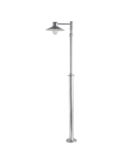 Lund Outdoor Single Lamp Post Galvanised Clear Lens E27-1