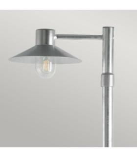 Lund Outdoor Single Lamp Post Galvanised Clear Lens E27-2