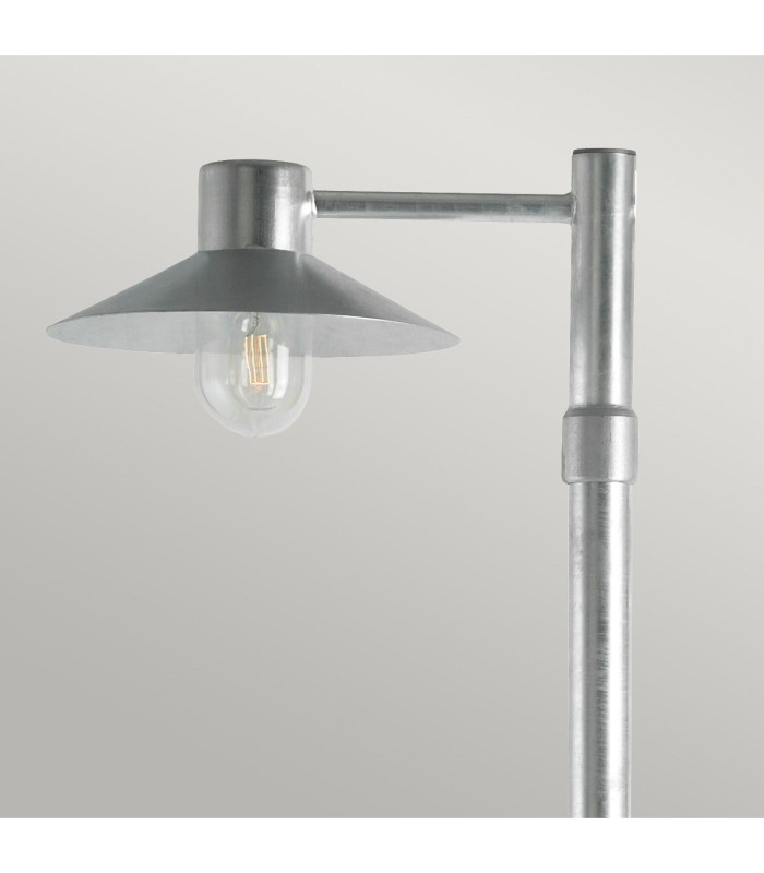 Lund Outdoor Single Lamp Post Galvanised Clear Lens E27-2