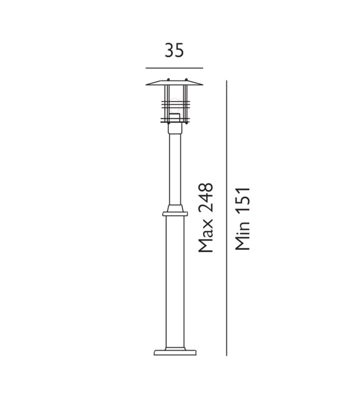 Stockholm Outdoor Single Lamp Post E27-5