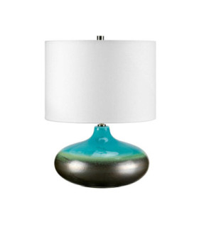 Laguna 1 Light Small Table Lamp Graphite Turquoise E27-1