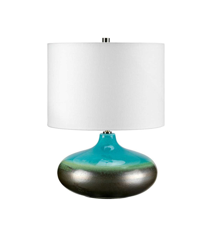 Laguna 1 Light Small Table Lamp Graphite Turquoise E27-1