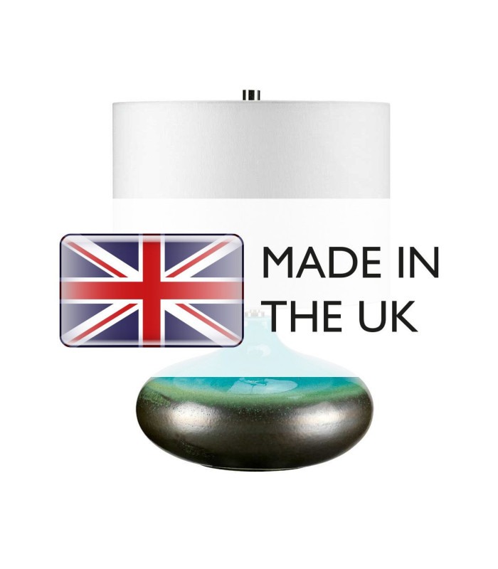 Laguna 1 Light Small Table Lamp Graphite Turquoise E27-4