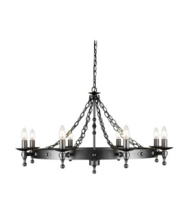 Warwick 8 Light Chandelier Graphite Black Finish E14-1