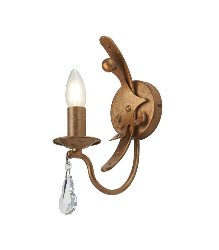 Windsor 1 Light Candle Wall Light - Gold Patina E14-1