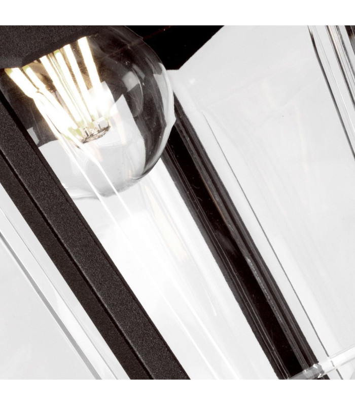 Kerry 1 Light Outdoor Coastal Pedestal Light Black IP44 E27-8