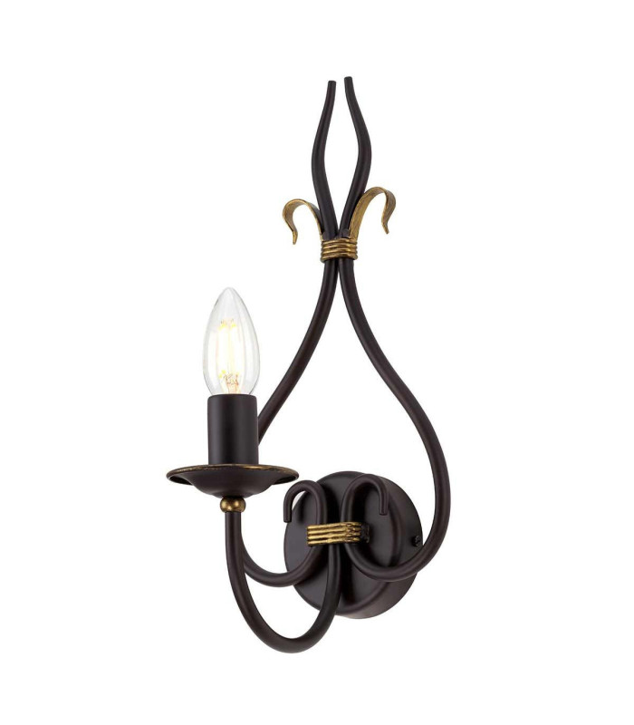Windermere 1 Light Indoor Candle Wall Light Gold Rust E14-1