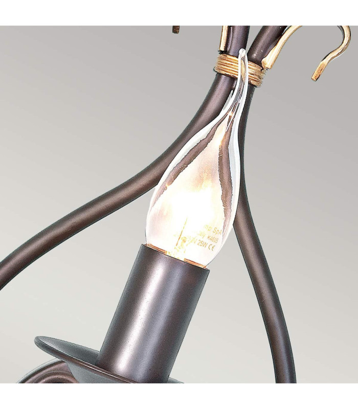 Windermere 1 Light Indoor Candle Wall Light Gold Rust E14-5