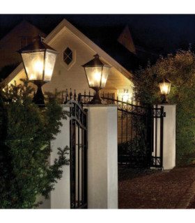 Turin Grande 1 Light Outdoor Pedestal Lantern Black IP54 E27-2