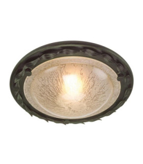 Olivia 1 Light Flush Ceiling Light Black Gold E27-1