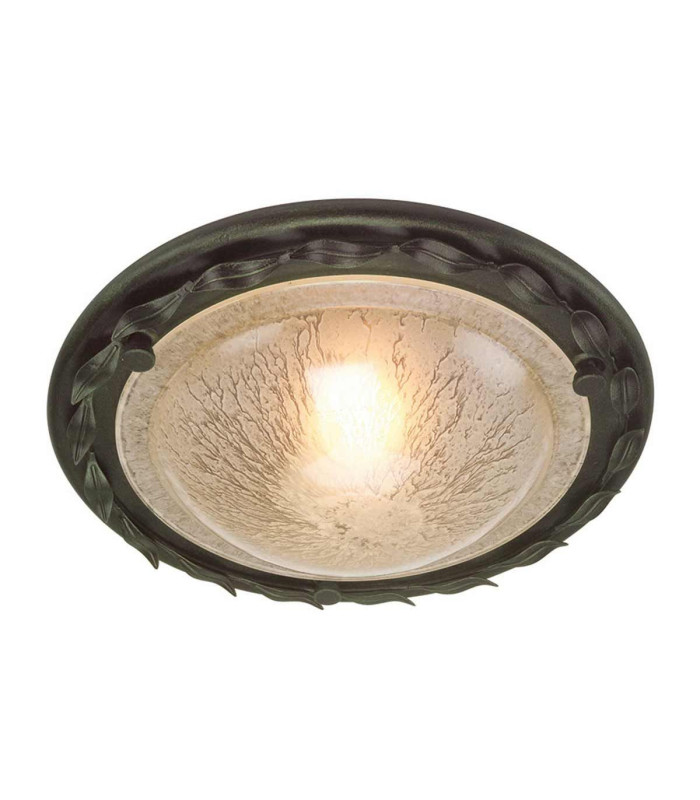 Olivia 1 Light Flush Ceiling Light Black Gold E27-1