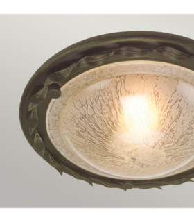 Olivia 1 Light Flush Ceiling Light Black Gold E27-2