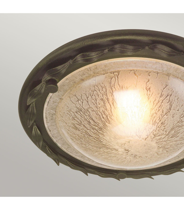 Olivia 1 Light Flush Ceiling Light Black Gold E27-2