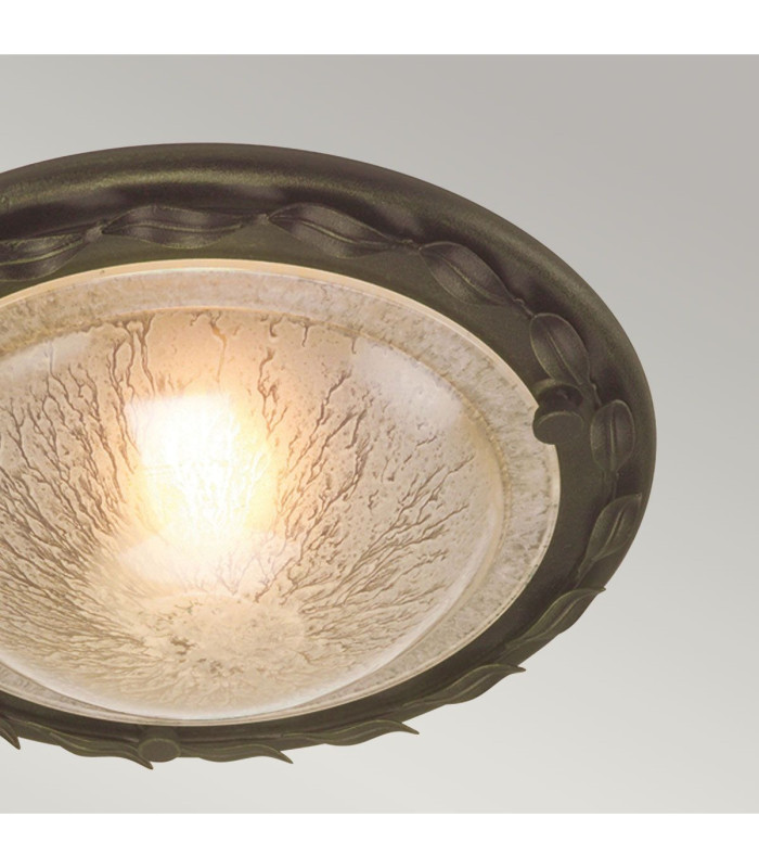 Olivia 1 Light Flush Ceiling Light Black Gold E27-3