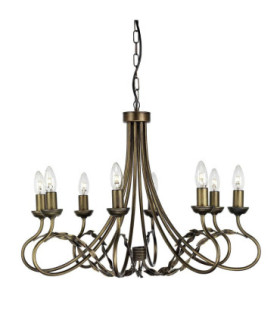 Olivia 8 Light Chandelier Black Gold Finish E14-1