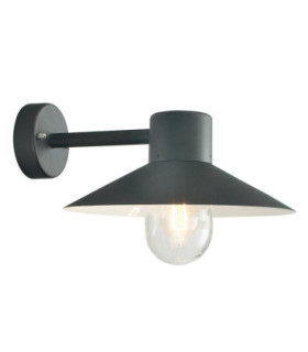 Lund 1 Light Outdoor Fisherman Dome Wall Lantern Light Black IP55 E27-1