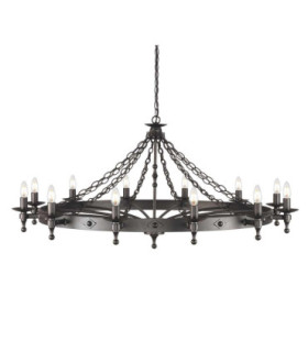 Warwick 12 Light Pendant Chandelier - Graphite Black-1