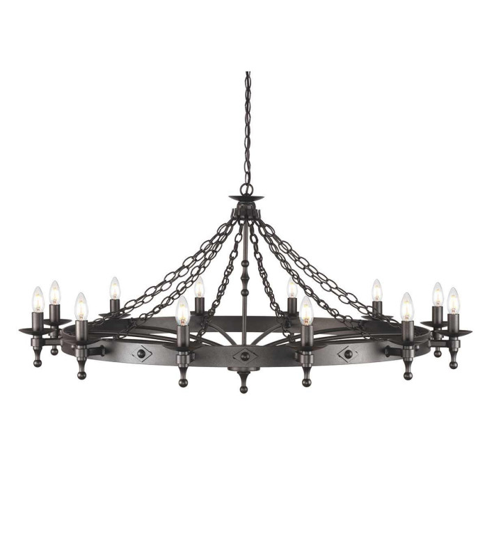 Warwick 12 Light Pendant Chandelier - Graphite Black-1