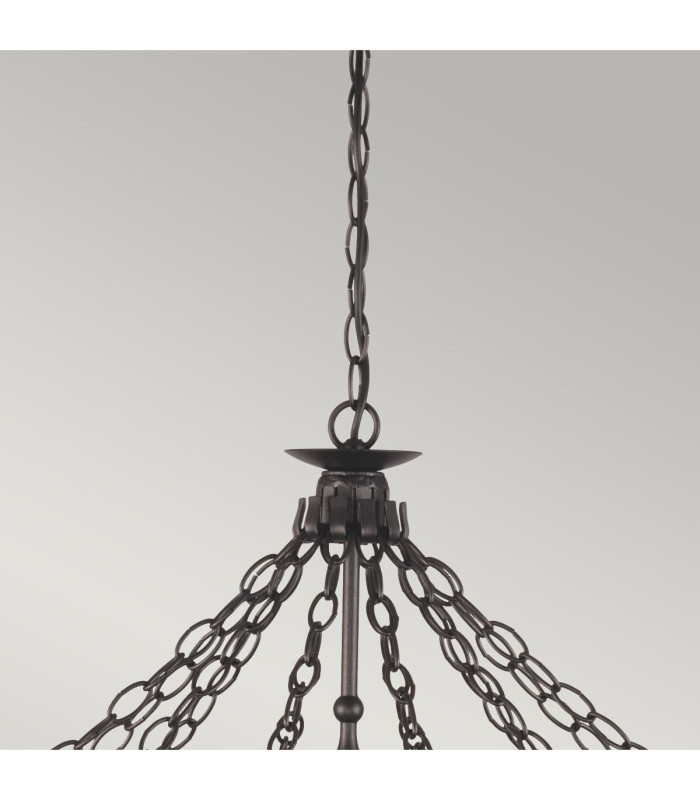 Warwick 12 Light Pendant Chandelier - Graphite Black-2