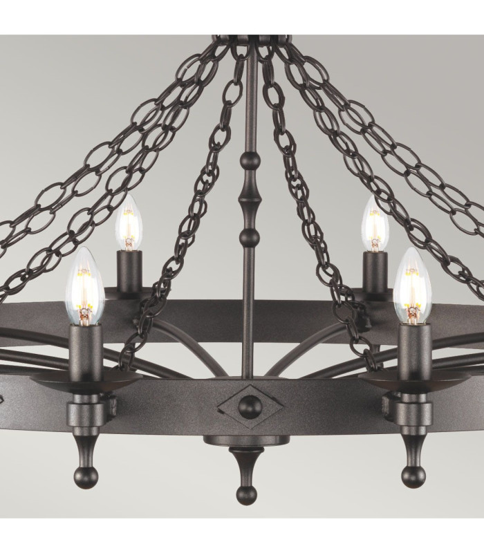 Warwick 12 Light Pendant Chandelier - Graphite Black-3