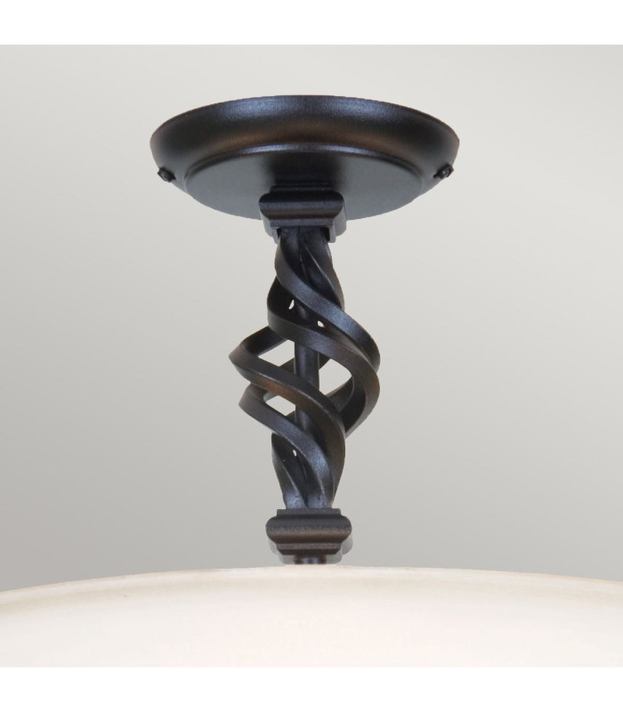 Pembroke 3 Light Semi Flush Ceiling Light Black E14-2