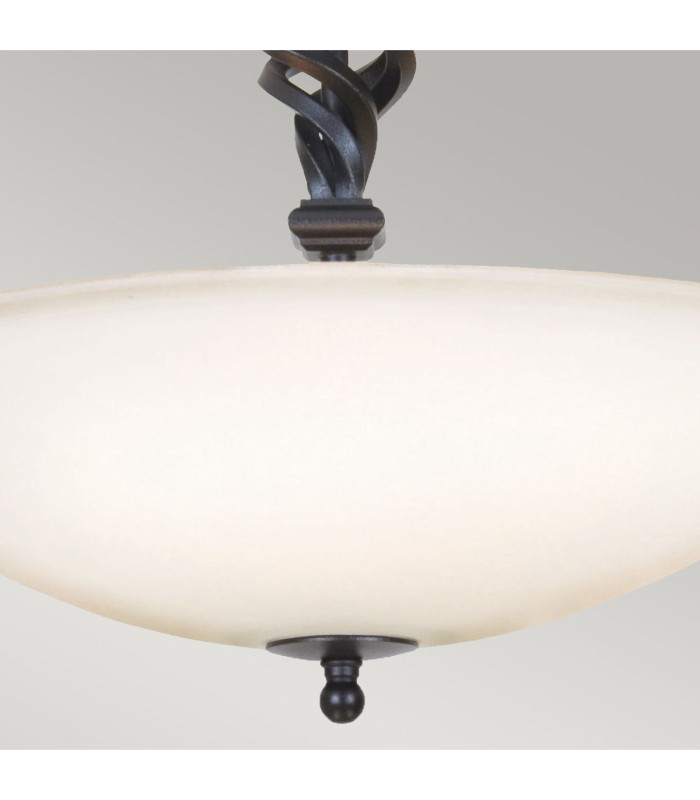 Pembroke 3 Light Semi Flush Ceiling Light Black E14-3