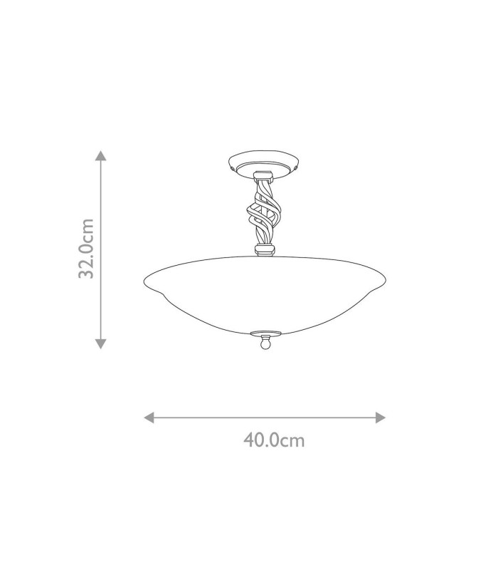 Pembroke 3 Light Semi Flush Ceiling Light Black E14-5