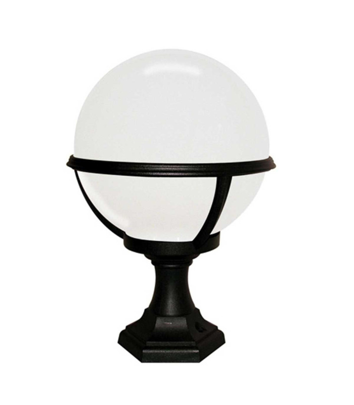 Glenbeigh 1 Light Outdoor Pedestal Lantern Black IP44 E27-1