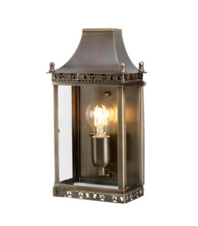 Regents Park 1 Light Outdoor Wall Lantern Light Antique Brass IP44 E27-1