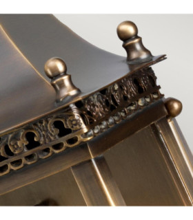 Regents Park 1 Light Outdoor Wall Lantern Light Antique Brass IP44 E27-2