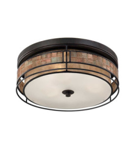 Laguna 3 Light Large Flush Mount Ceiling Light Renaissance Copper E27-1