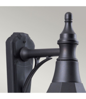 Shannon 1 Light Outdoor Coastal Wall Lantern Light Black Polycarbonate IP44 E27-2