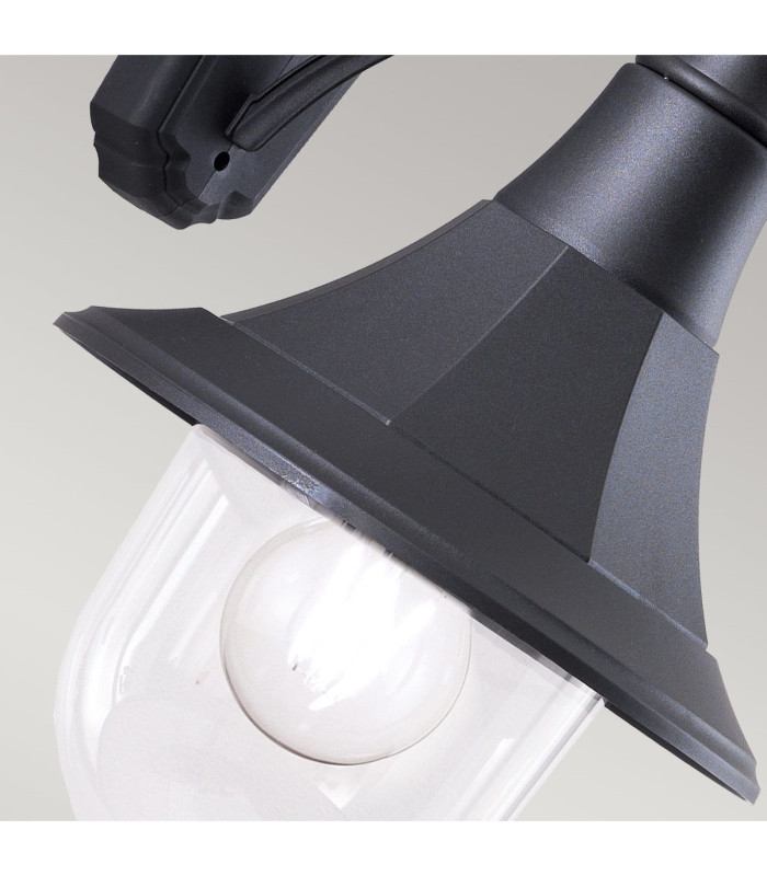 Shannon 1 Light Outdoor Coastal Wall Lantern Light Black Polycarbonate IP44 E27-3