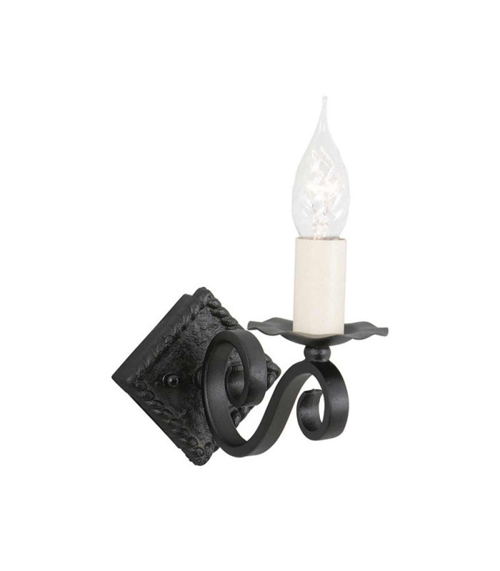 Rectory 1 Light Indoor Candle Wall Light Black E14-1