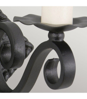 Rectory 1 Light Indoor Candle Wall Light Black E14-2