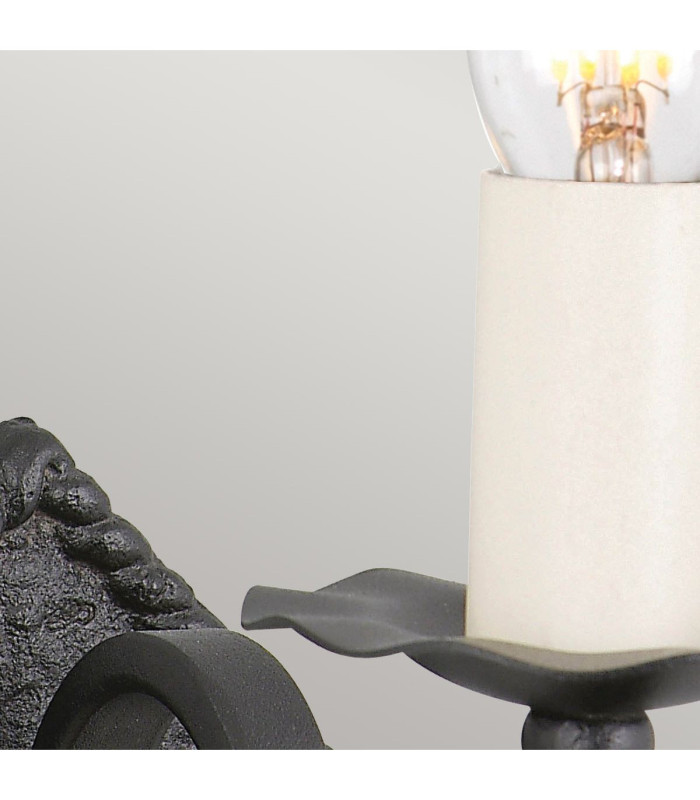 Rectory 1 Light Indoor Candle Wall Light Black E14-4