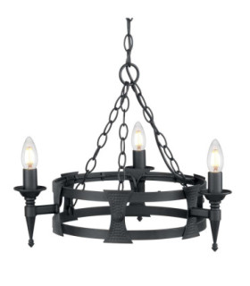 Saxon Chandelier 3 Light Black Finish E14-1