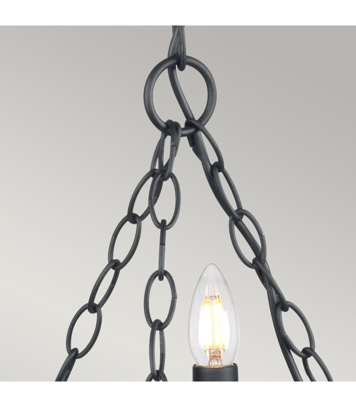 Saxon Chandelier 3 Light Black Finish E14-2