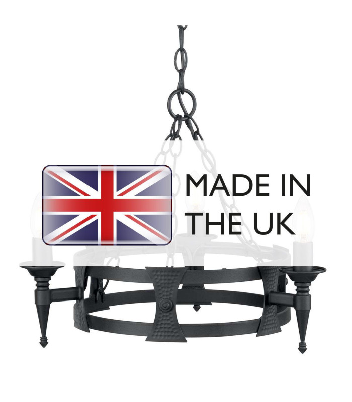 Saxon Chandelier 3 Light Black Finish E14-4