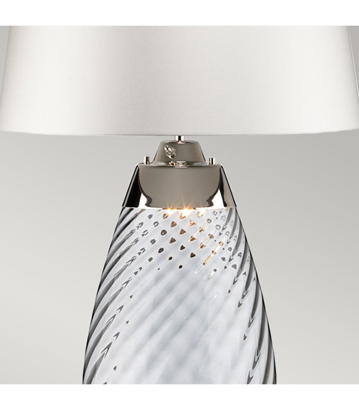 Lena 2 Light Large Smoke Table Lamp with Off-white Shade Smoke-tinted Glass  Off-White Shade E27-4