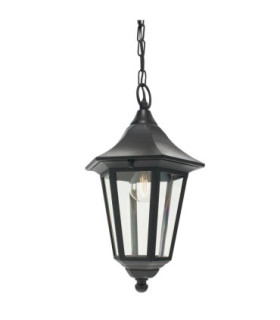 Valencia 1 Light Outdoor Ceiling Chain Lantern Black IP54 E27-1