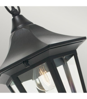 Valencia 1 Light Outdoor Ceiling Chain Lantern Black IP54 E27-2