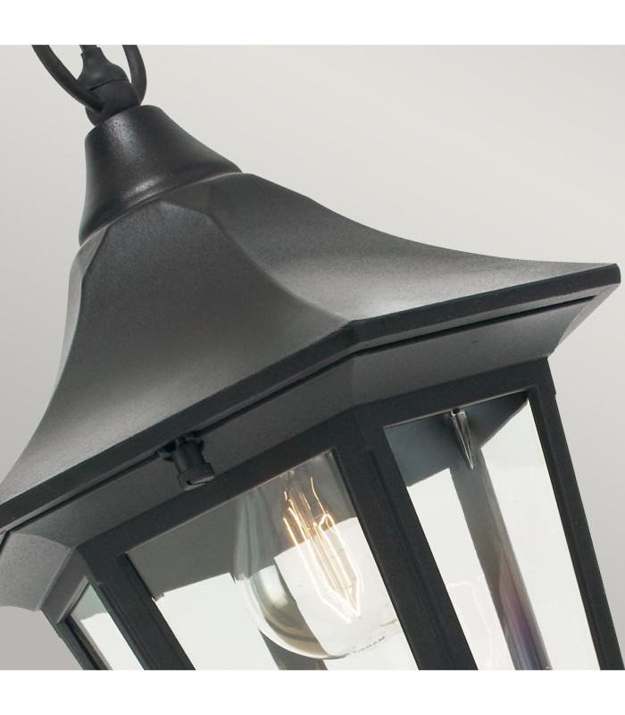 Valencia 1 Light Outdoor Ceiling Chain Lantern Black IP54 E27-2