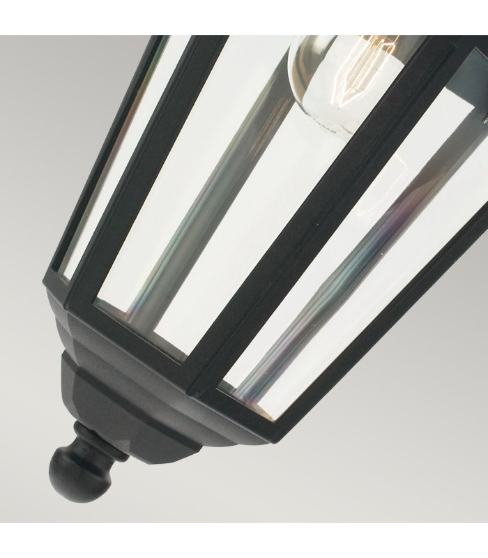 Valencia 1 Light Outdoor Ceiling Chain Lantern Black IP54 E27-3