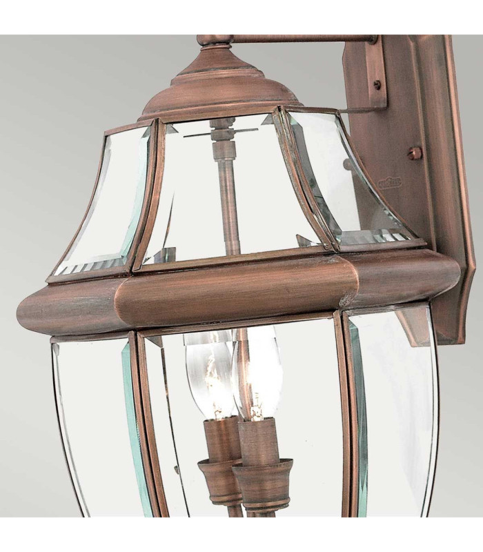 Newbury 2 Light Large Wall Lantern - Aged Copper E14-3