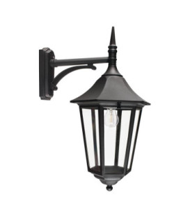 Valencia Grande 1 Light Outdoor Wall Lantern Light Black IP54 E27-1