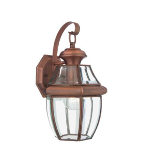 Newbury 1 Light Medium Wall Lantern - Aged Copper E27-1