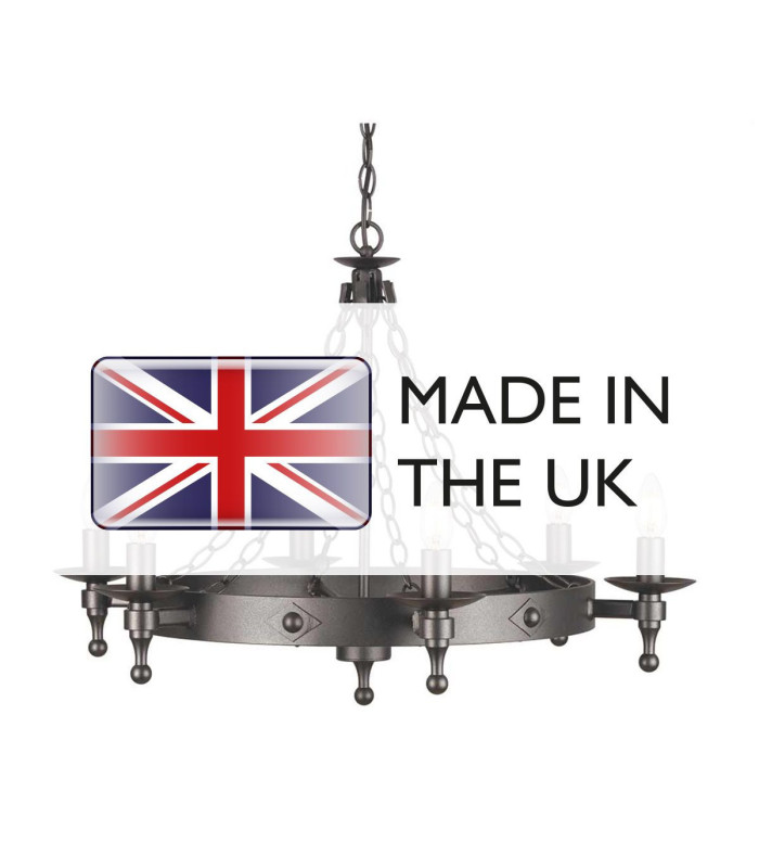 Warwick 6 Light Chandelier Graphite Black Finish E14-4